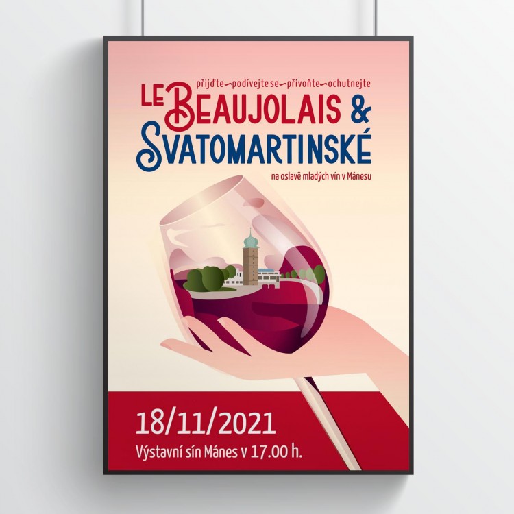 Plakát Festivalu vína Le Beaujolais a Svatomartinské pro Bureau Veritas