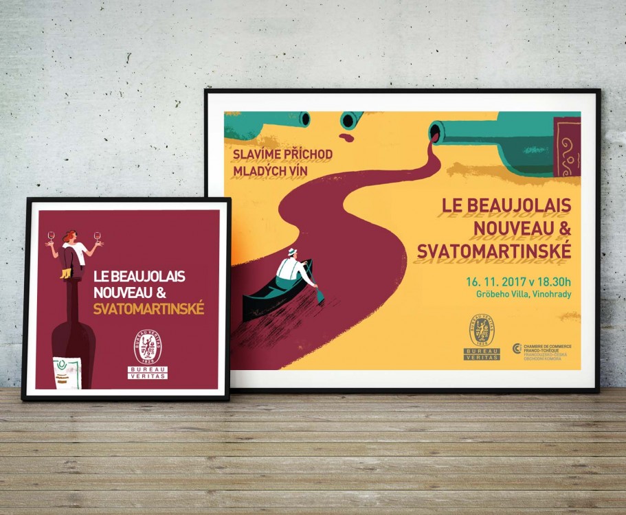 Plakát Festival vína Le Beaujolais a Svatomartinské pro Bureau Veritas