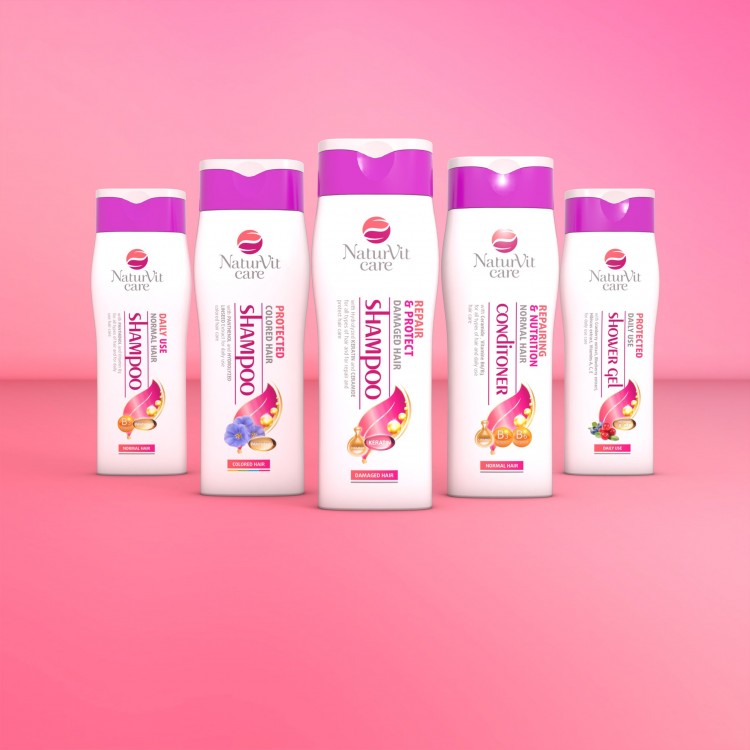 Design obalů, shampoo for woman, NaturVit care