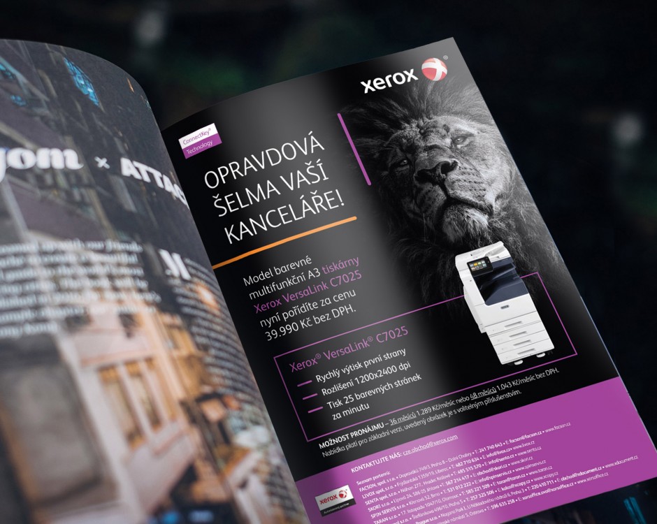 Reklamní kampaň pro Xerox, magazín - chytré tiskárny