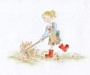 Líza hrabe listí | ilustrace do dětské knížky Ema a Líza  (zobrazit v plné velikosti)