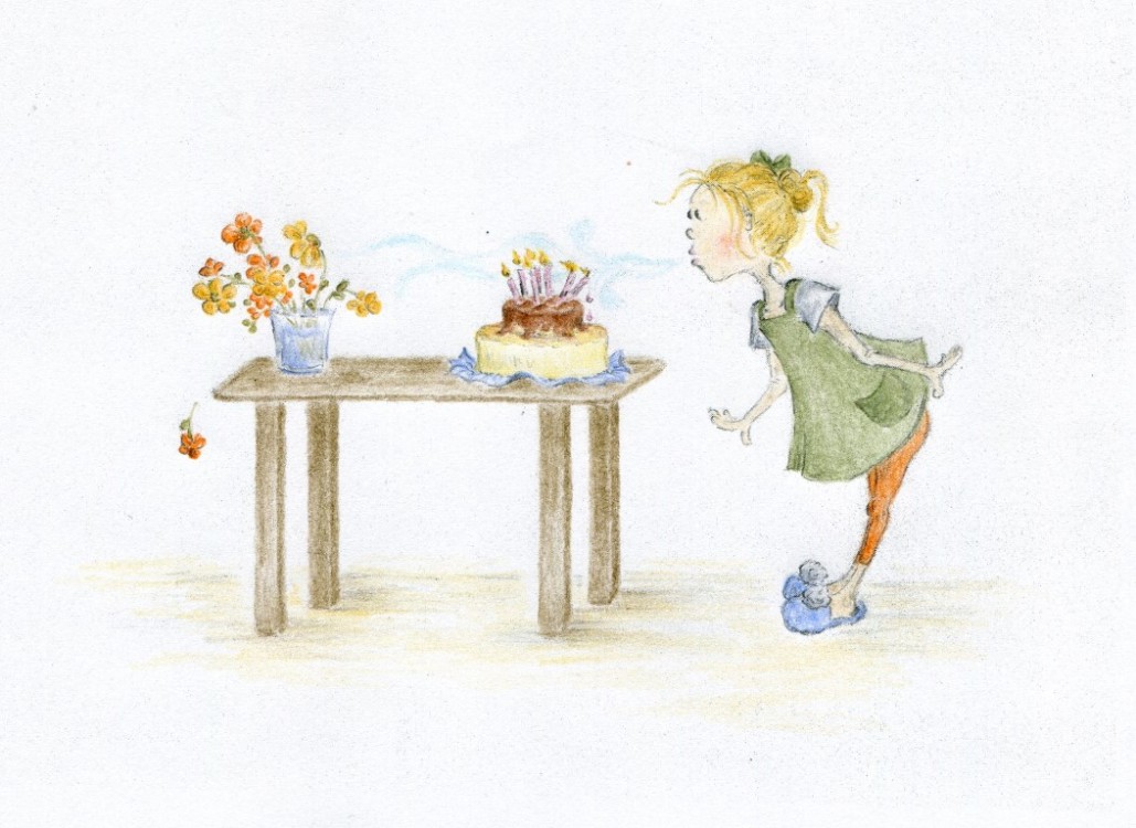 Líza má narozeniny | ilustrace do dětské knížky Ema a Líza