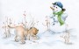 Enzo a sněhulák | ilustrace do dětské knížky ENZO – Medové dny  (zobrazit v plné velikosti)