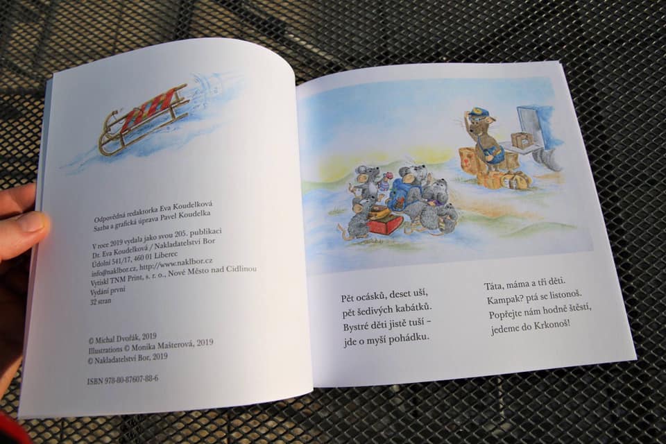 Pět ocásků v Harrachově - úvodní ilustrace v knize pro děti