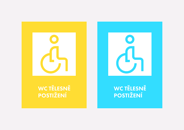 WC tělesně postižení – barevné varianty