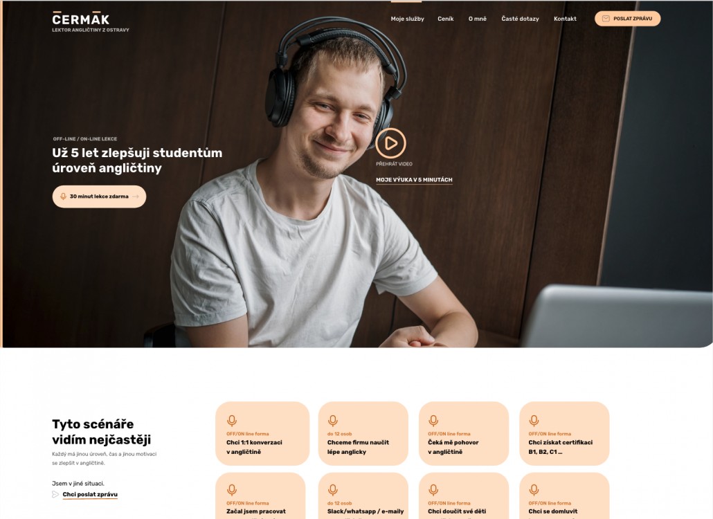 Webdesign pro lektora Martina Čermáka