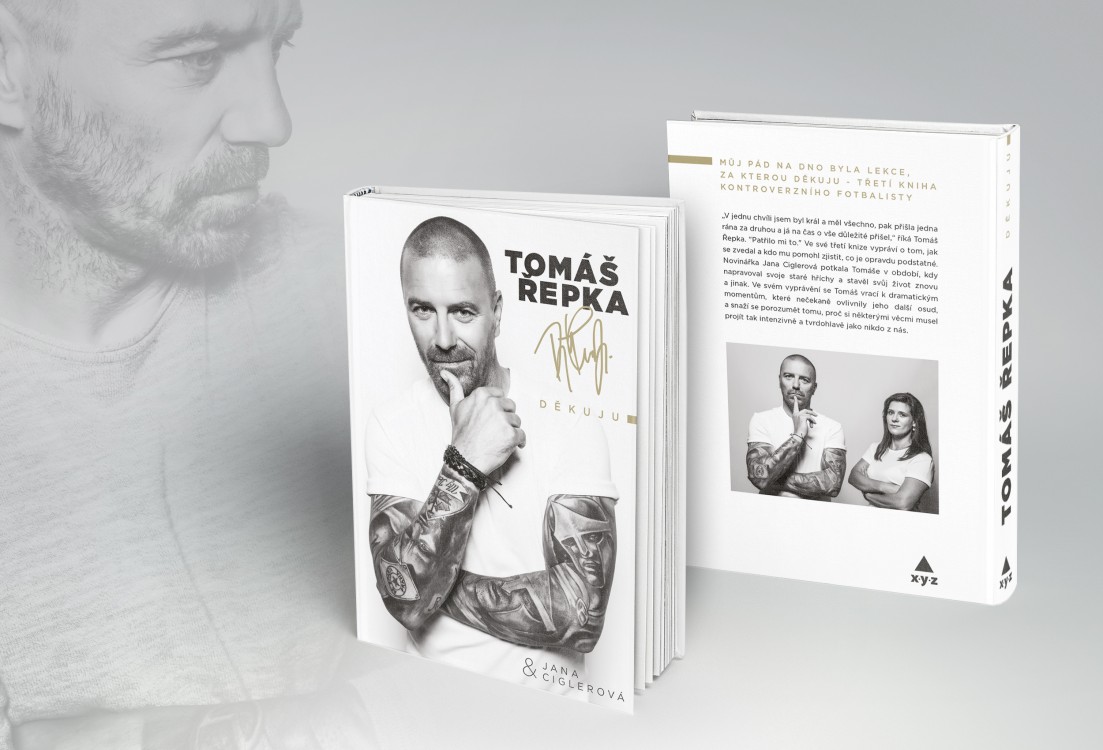 Design obálky a kompletní propagace knihy Tomáše Řepky a Jany Ciglerové: Děkuju.