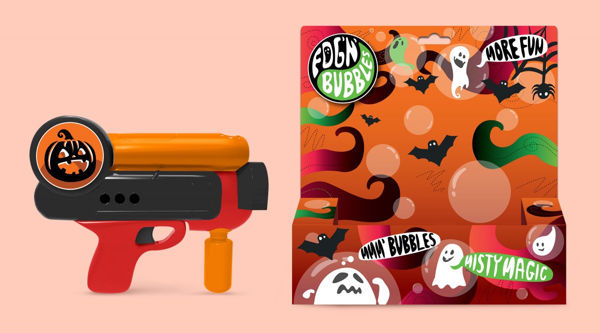 Fog'n'Bubbles - design dětské pistole, která chrlí kouřové bubliny.