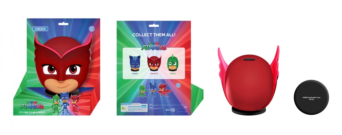 PJ Masks - design produktu a obalový design, pokladnička