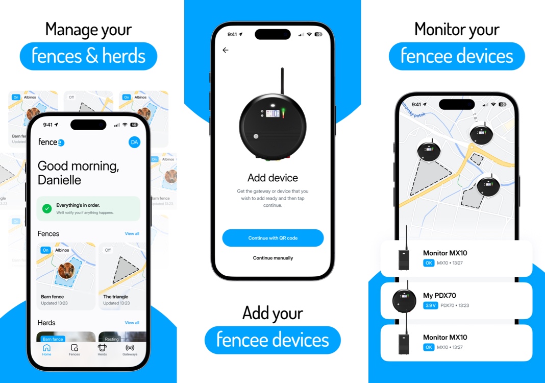 Fencee | Ovládání ohradníků a stád | Mobilní a webová aplikace