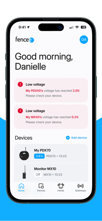 Fencee | Notifikace s problémy na ohradě | Mobilní a webová cloud aplikace