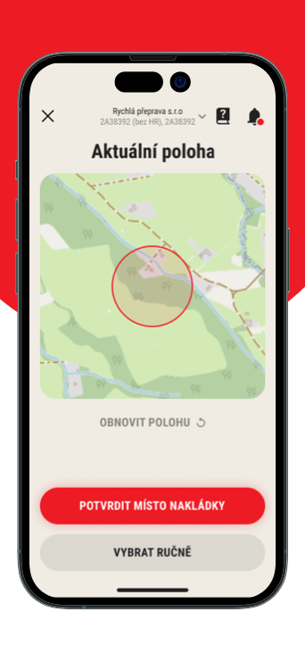 Pila Javořice | Výběr polohy | Android a iOS mobilní aplikace