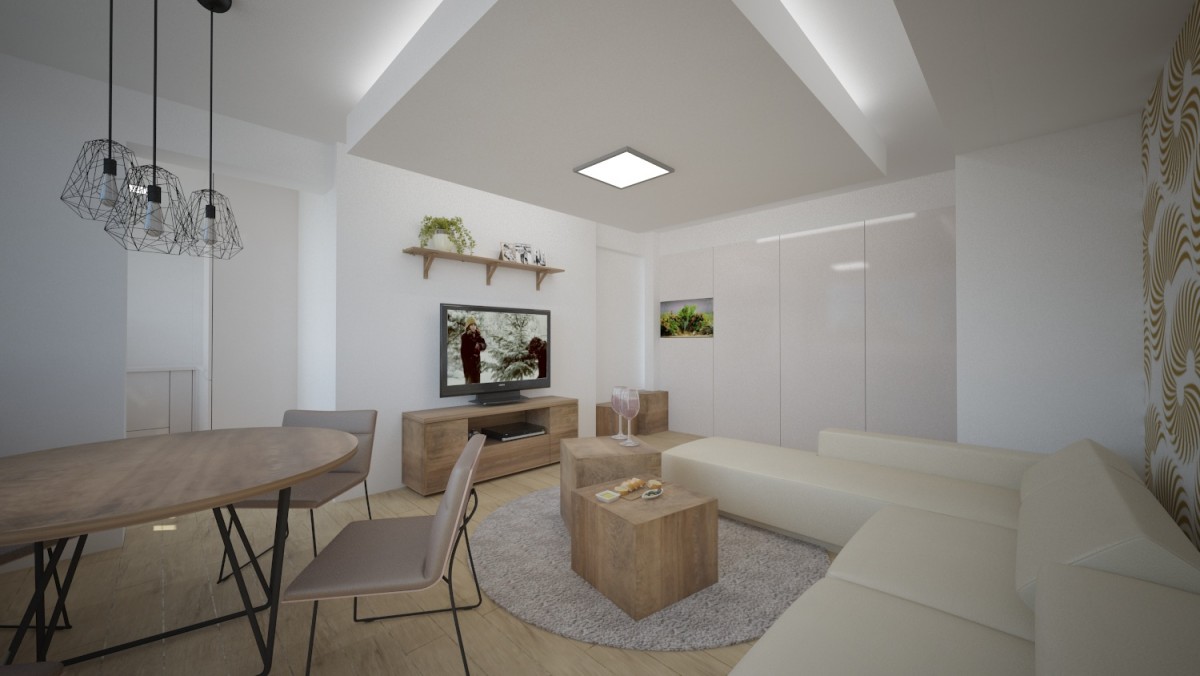 Obytný prostor panelákového bytu | návrh rezidenčního interiéru