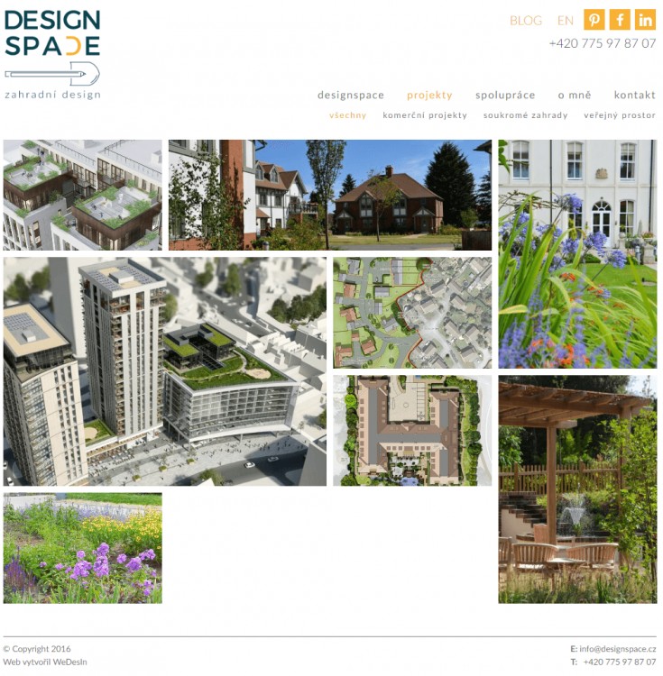 Design Space - interaktivní stránka s projekty