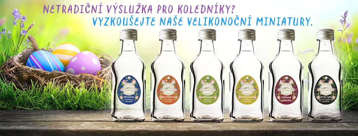 Webový banner k propagaci sady minipálenek, velikonoční téma