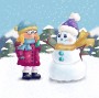 Ilustrace sněhulák a holčička