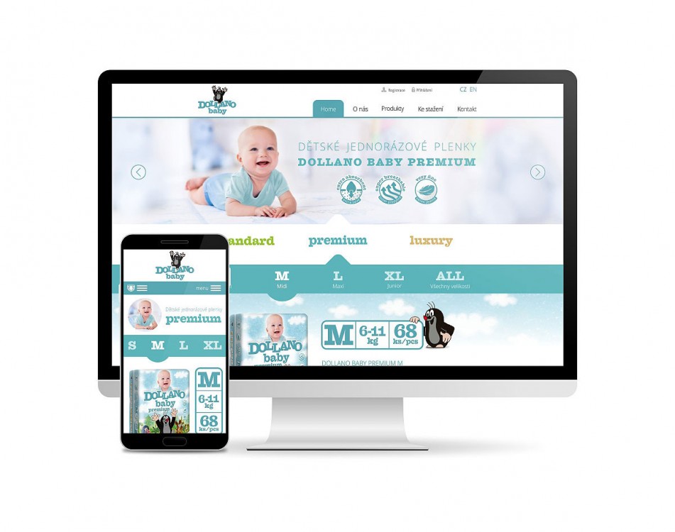 Grafický design webových stránek Dollano baby