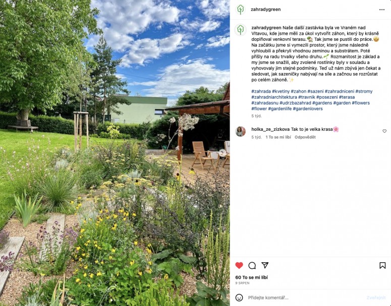 Instagram post zahrady