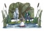 Akvarelová ilustrace knihy Čáry, máry kůň - rybář