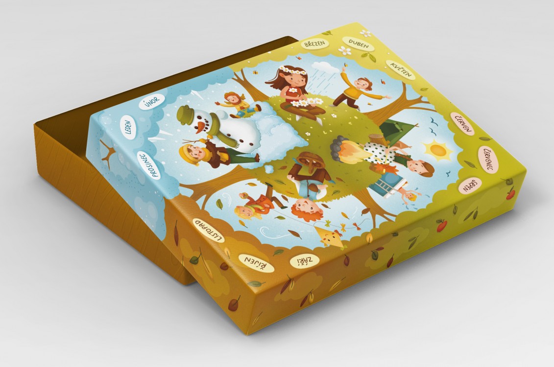 Ilustrace krabice do škol pro učebnice Vaníček