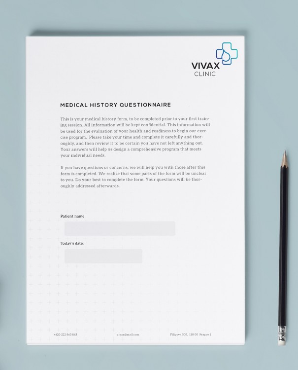 Návrh loga a jednotného vizuálního stylu | Vivax Clinic