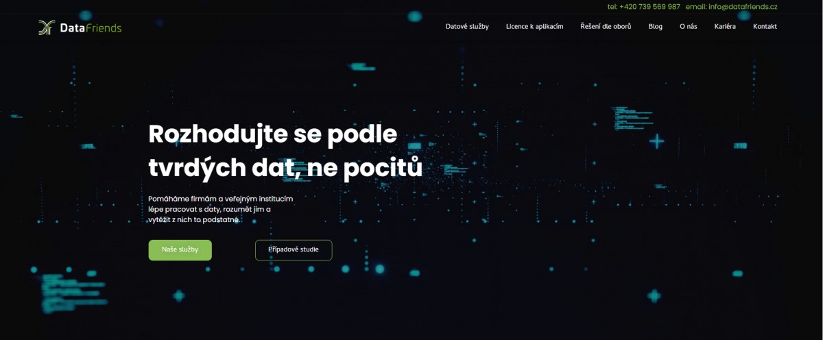 Homepage společnosti DataFriends