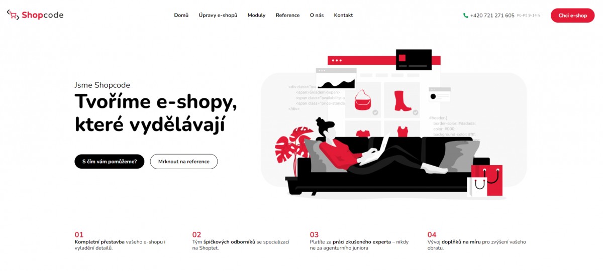 Homepage společnosti Shopcode