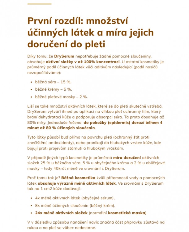Zpracování článku na blog – DrySerum.eu