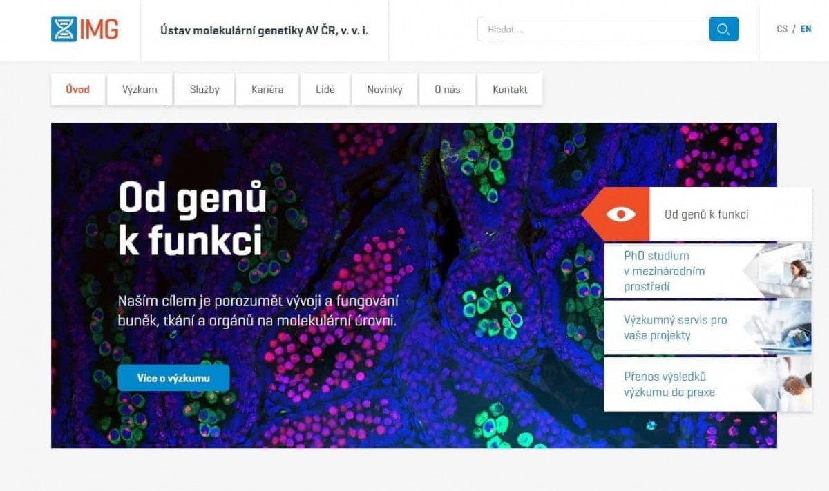 Textace homepage – Ústav molekulární genetiky Akademie věd ČR