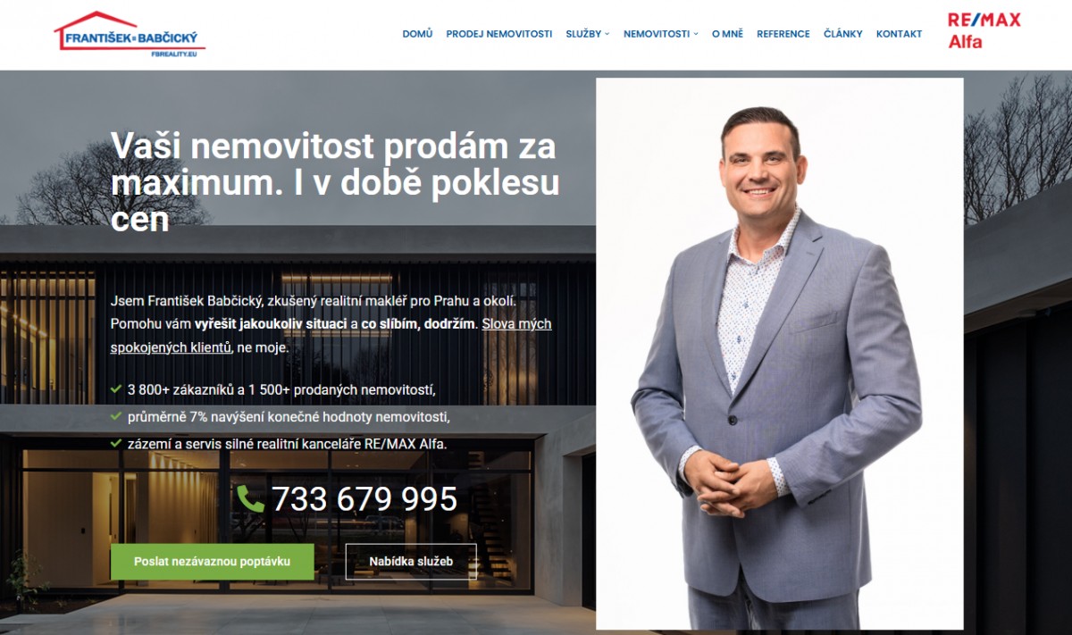 Textace webu realitního makléře