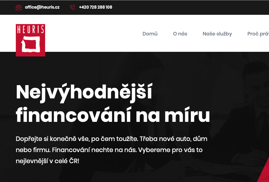 Webový copywriting pro firmu Heuris