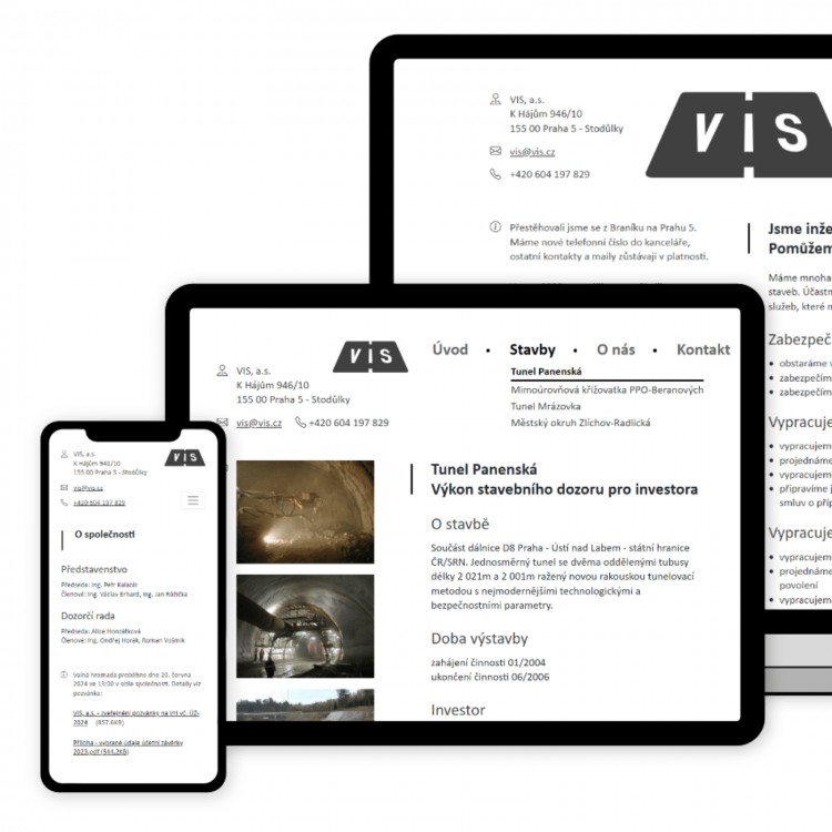 VIS, a.s. – aktualizace firemního vizuálu, logo, sjednocení grafiky vč. webu