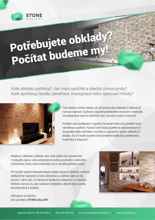 Zpracování reklamního textu pro internetový obchod s obklady Stonegallery.cz