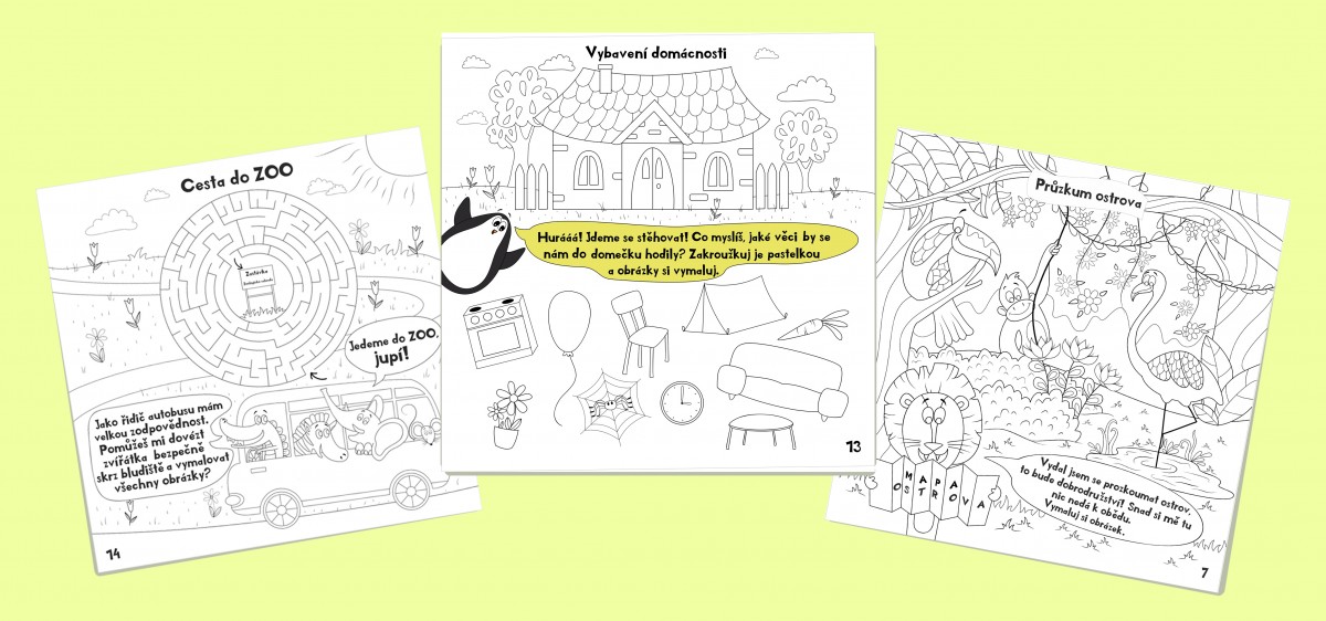 Ilustrace pro dětské pracovní listy/omalovánky