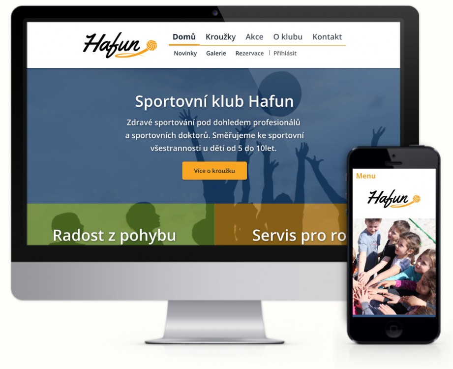 Webové stránky sportovního klubu Hafun pro děti