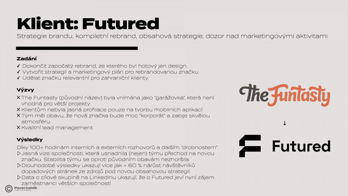 Strategie brandu, kompletní rebrand, obsahová strategie | Futured, mini case study