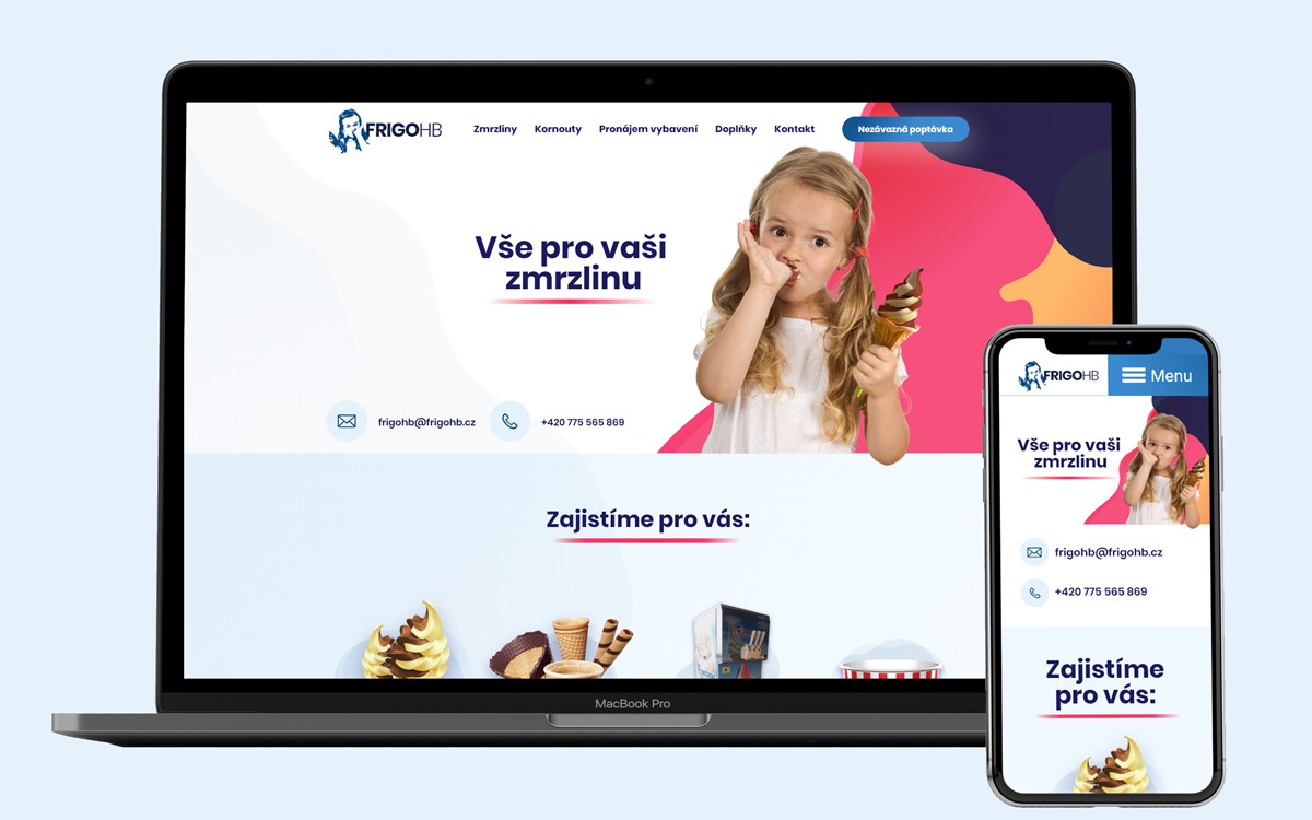 Web na míru pro FrigoHB.cz, distributora zmrzliny z Opočna