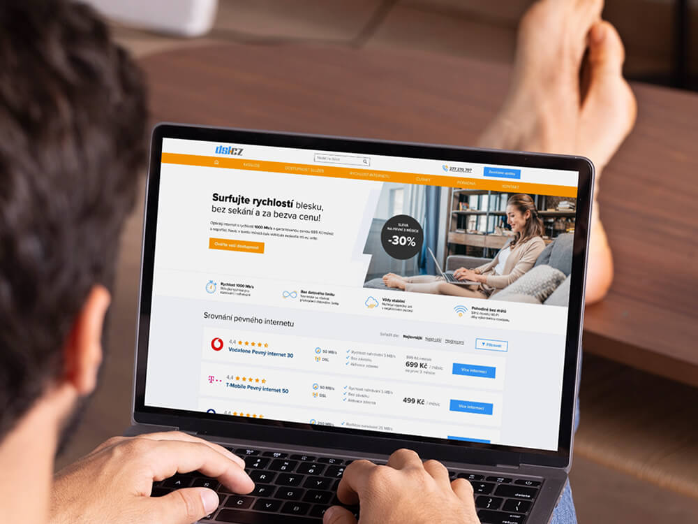Webdesign pro srovnávač DSL.cz