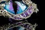 Stříbrné dračí oko s ametystem | drátované šperky Monsterance