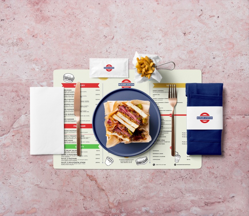 Burger station menu design