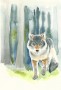 Vlk v lese | ilustrace do pohádky Červená Karkulka