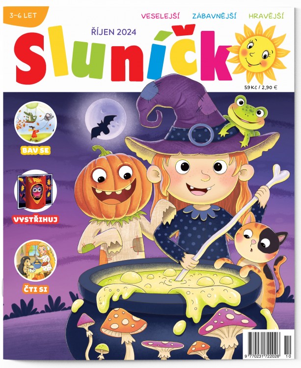 Obálka časopisu Sluníčko na Halloween - se strašidly