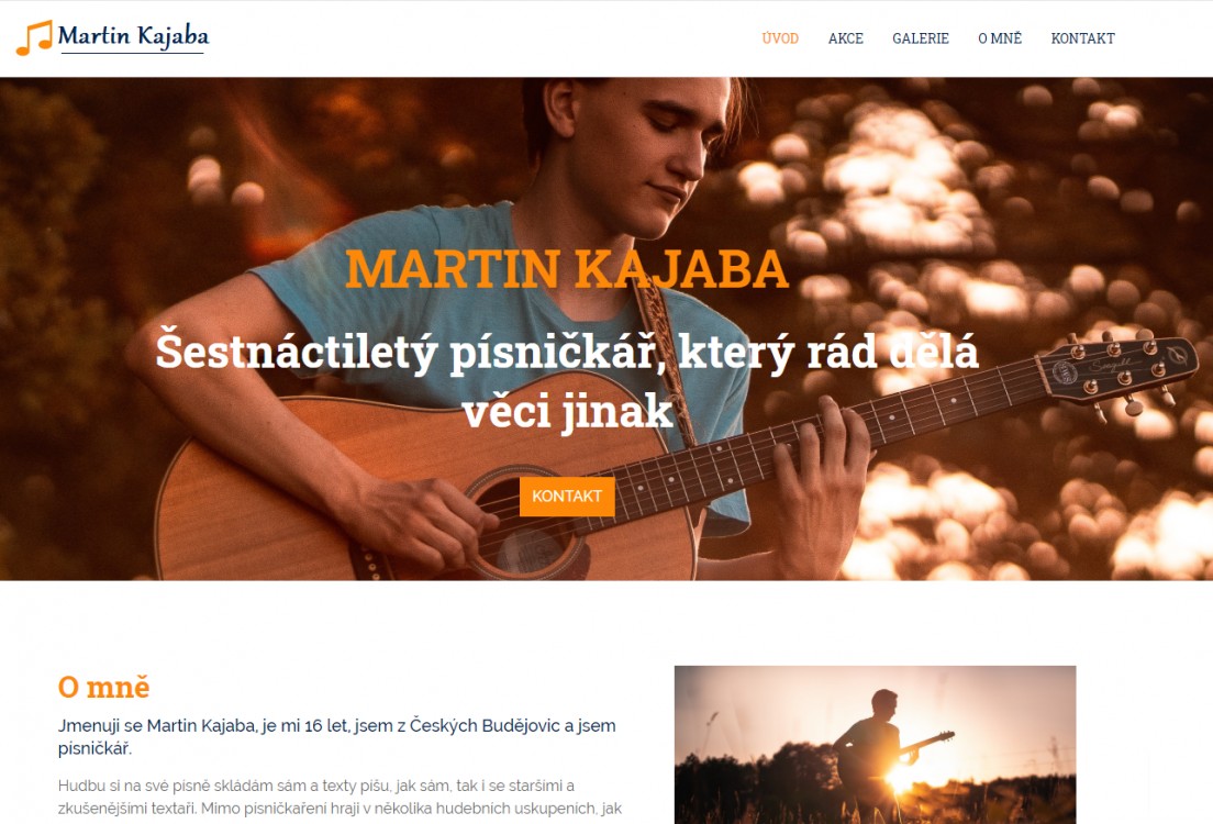 Web pro hudebníka Martina Kajabu