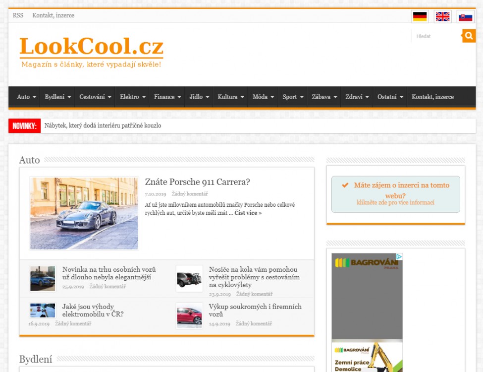 Web pro magazín LookCool.cz