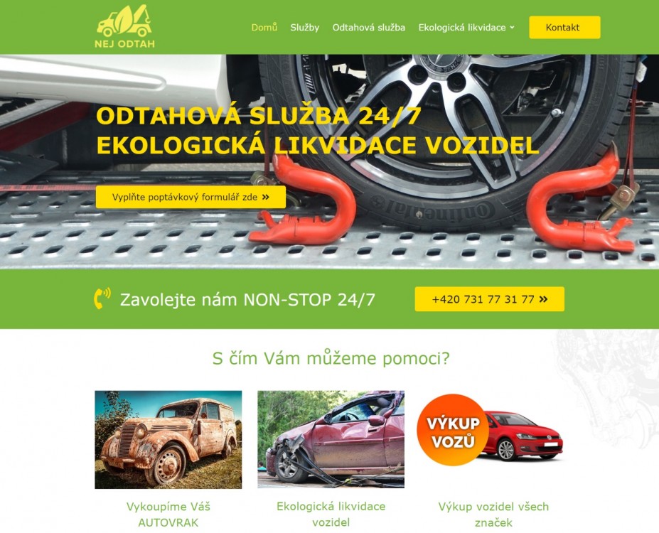 NejOdtah.cz – odtahová služba | tvorba webových stránek