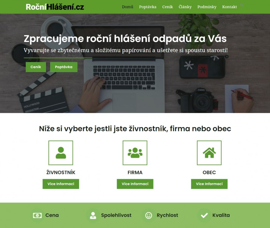 Rocnihlaseni.cz – tvorba webových stránek