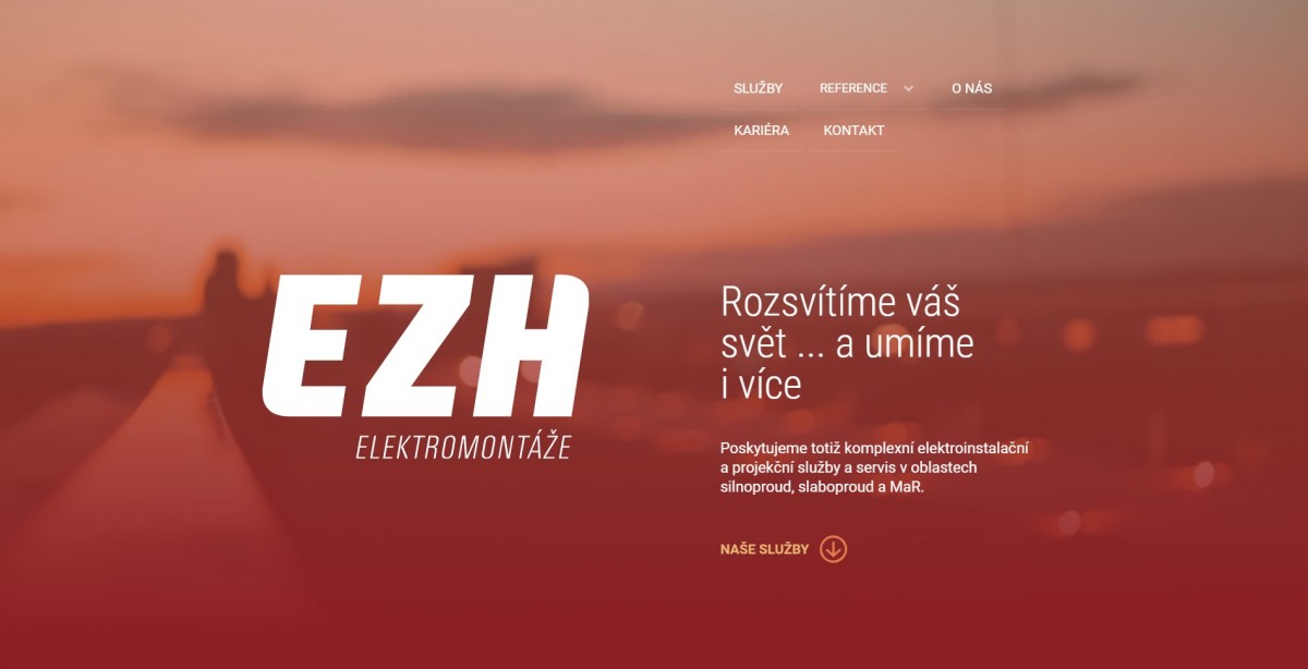 Webová prezentace pro EZH elektromontáže