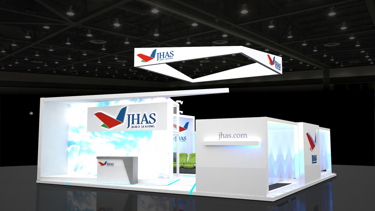 Návrh designu výstavního stánku pro JHAS na Aircraft Hamburg