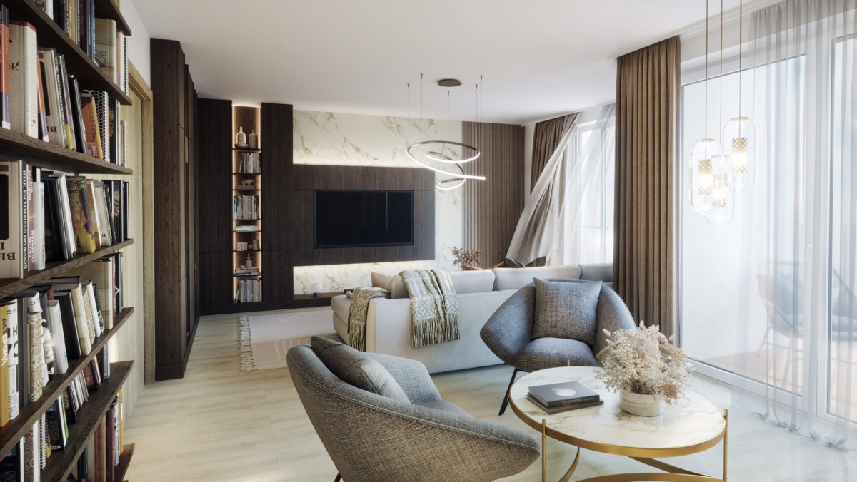 Vizualizace interiéru rodinného domu v lokalitě Praha-Hostivař