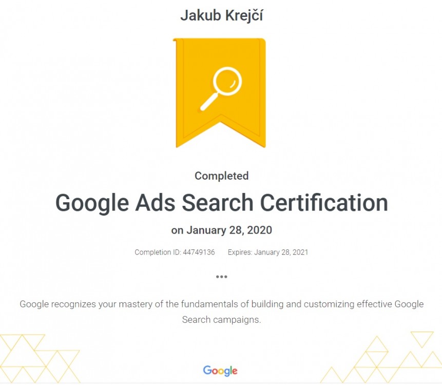 Certifikace Google Ads